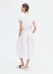 Full Skirt in Cotton Poplin - White - CO Collections
